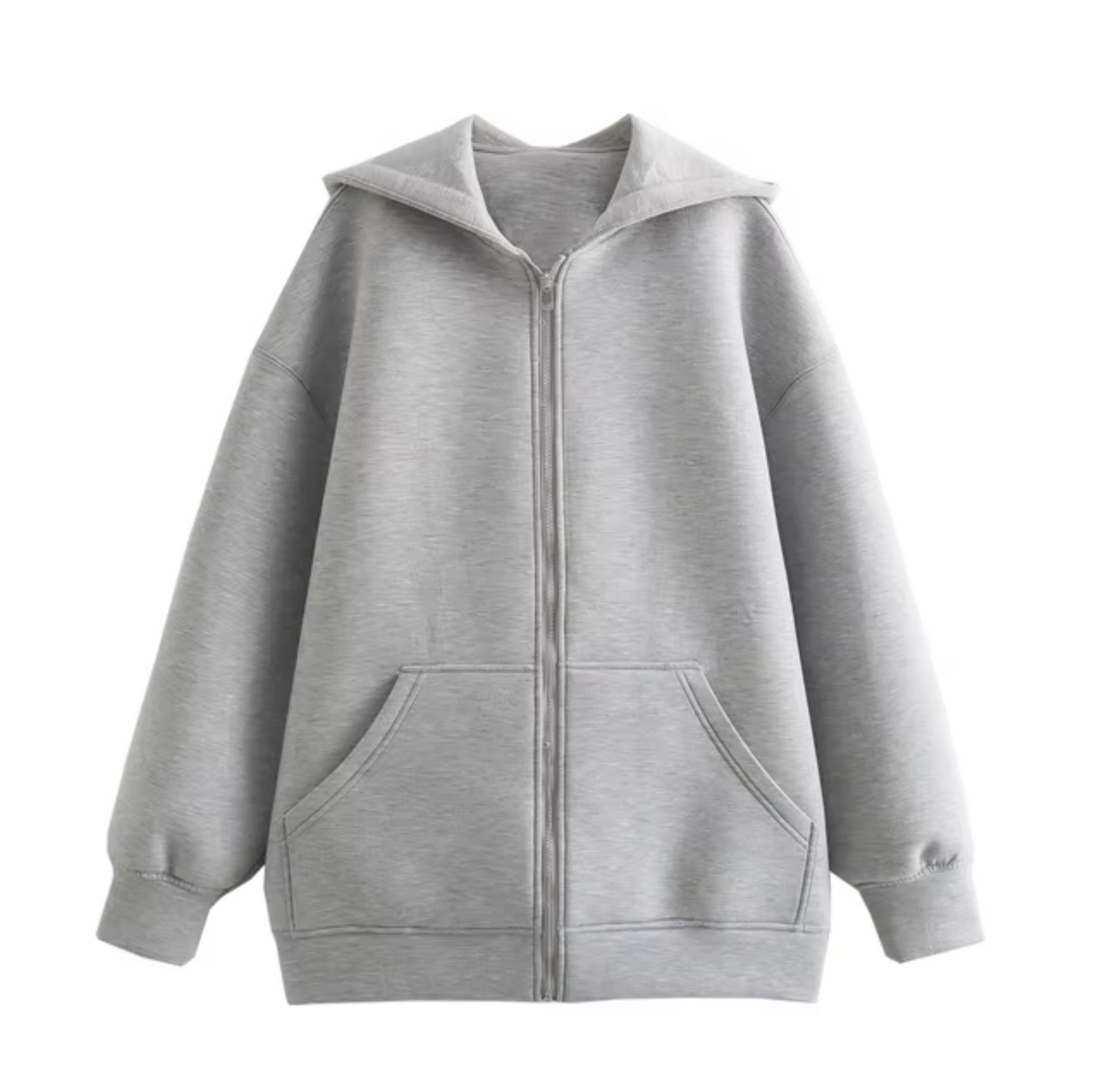 Damjacka Oversized med Huva i Bomull-1