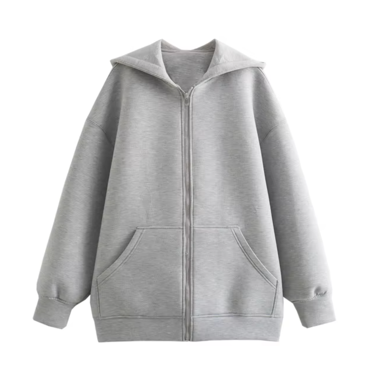 Damjacka Oversized med Huva i Bomull-1
