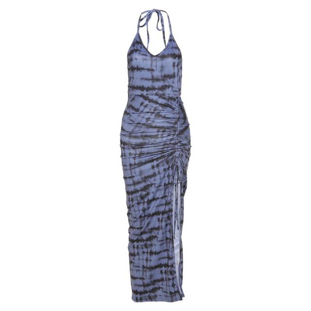 Variant image for Maxiklänning Dam Batikdesign Polyester-Spandex för Sommar-1