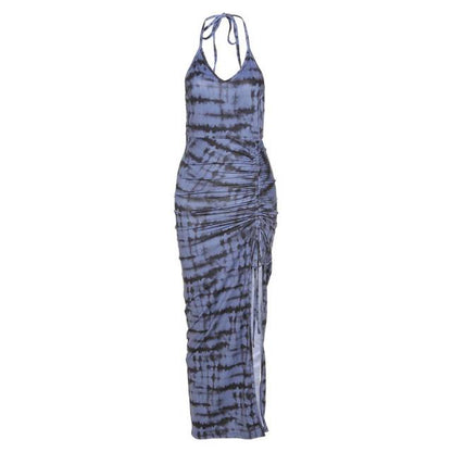 Variant image for Maxiklänning Dam Batikdesign Polyester-Spandex för Sommar-1