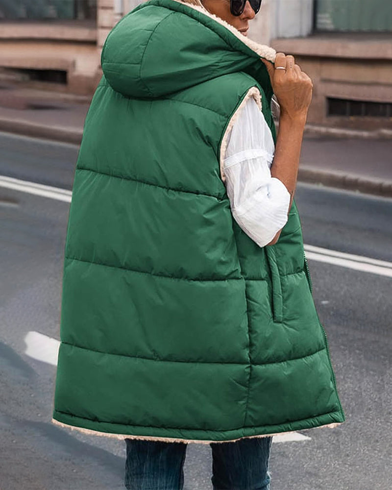 Herr Vinterjacka Padded Casual Bomullsblandning med Huva-5