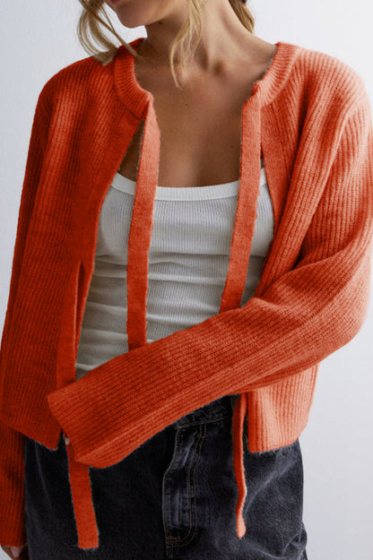 Kvinnors Cardigan Snörning Stickad Elegant Höst-4