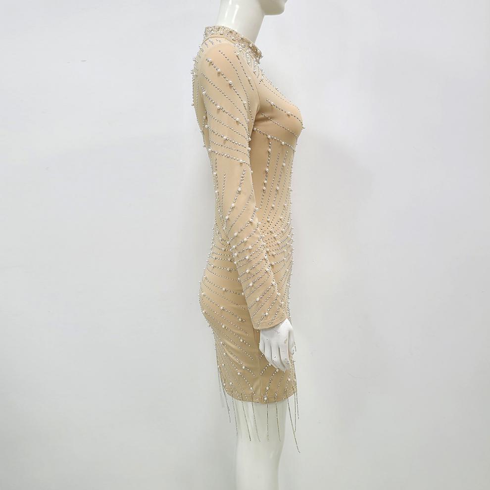 Kvinna Stretchklänning Elegant Polyester Kort Kjol-5