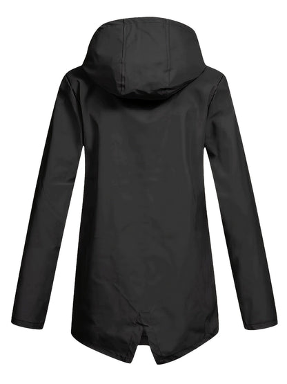 Damjacka Hoodie i Vindtåligt Material med Klaffpåsar – Avslappnad Jacka för Dam, Perfekt för Utomhusaktiviteter 3