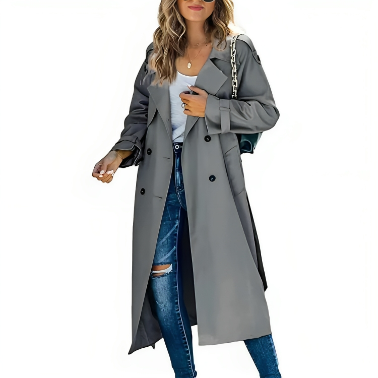 Variant image for Dam Kappa Elegant Trenchcoat Hållbart Material-11