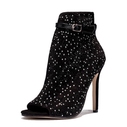 Kvinnor Stiletto Skor Gladiator PU med Strass och Spänne-2