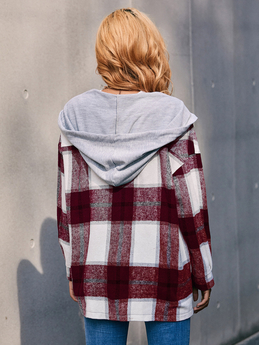 Damjacka Rutig Design Polyester för Vår och Höst 2