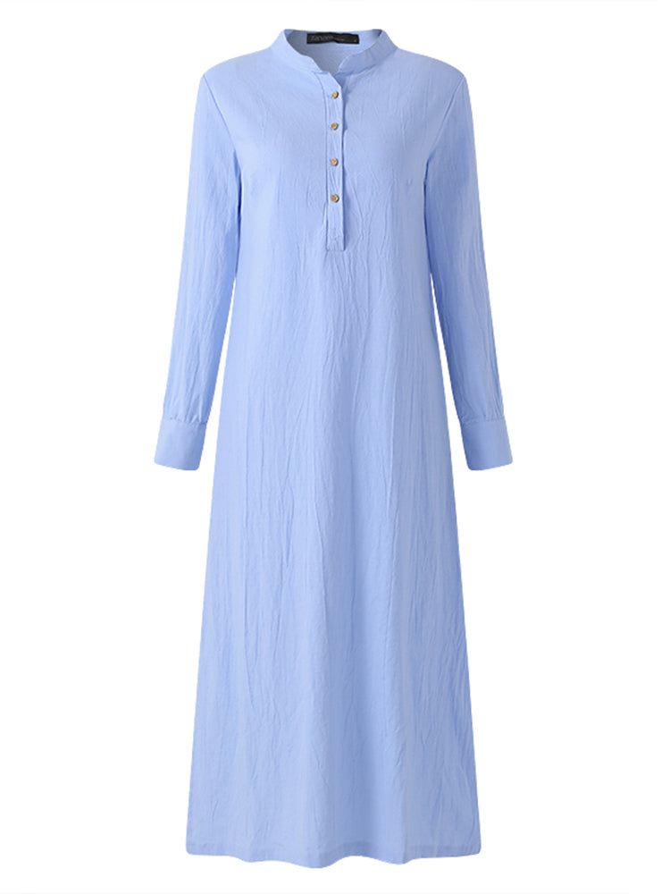 Variant image for Dam Klänning Maxi V-ringning Långärmad Mjuk Polyester-1