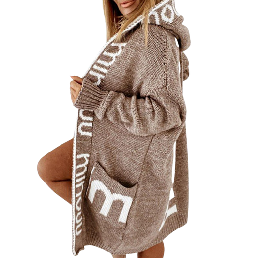 Dam Strickjacka Tidlös Förstklassigt Material-1