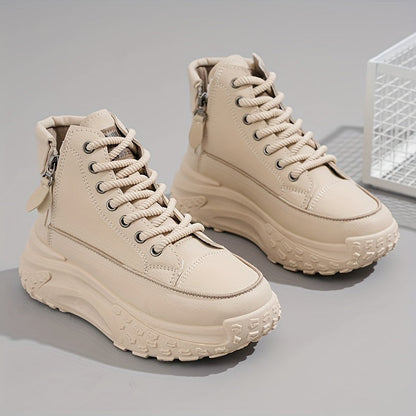 Dam Sneakers Ankelhöga Plattform Textil Casual-4