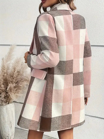 Dam Topp Rutigt Mönster Lätt Material-3