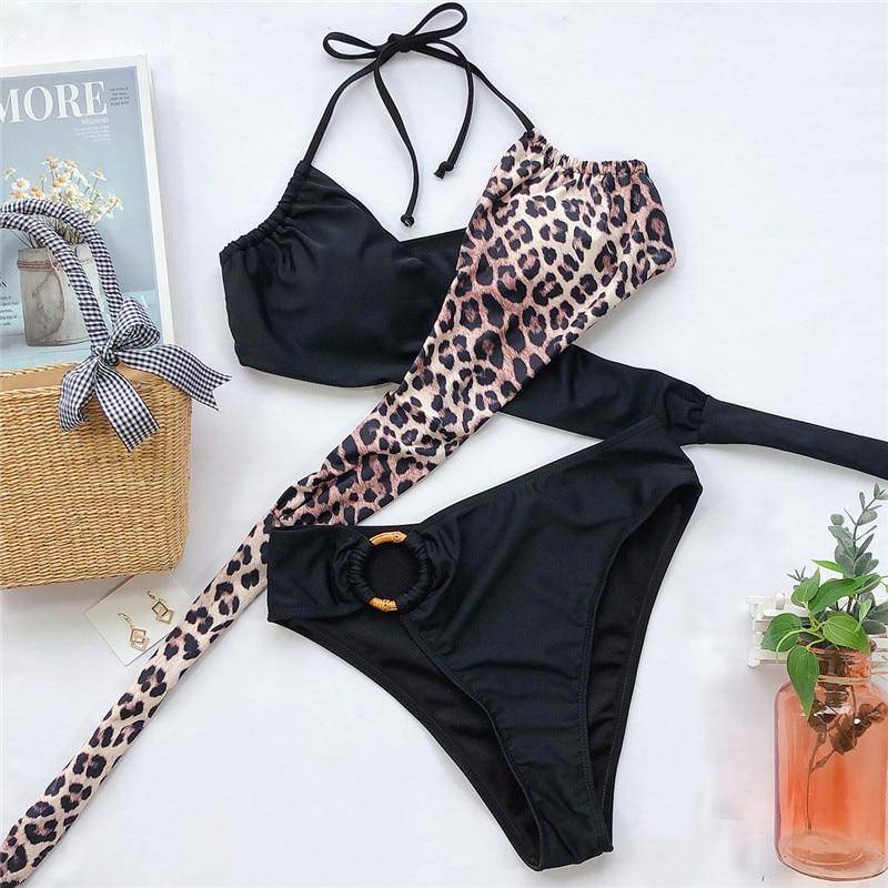 Damer Tvådelad Bikini Set med Ringelement Nylon 3