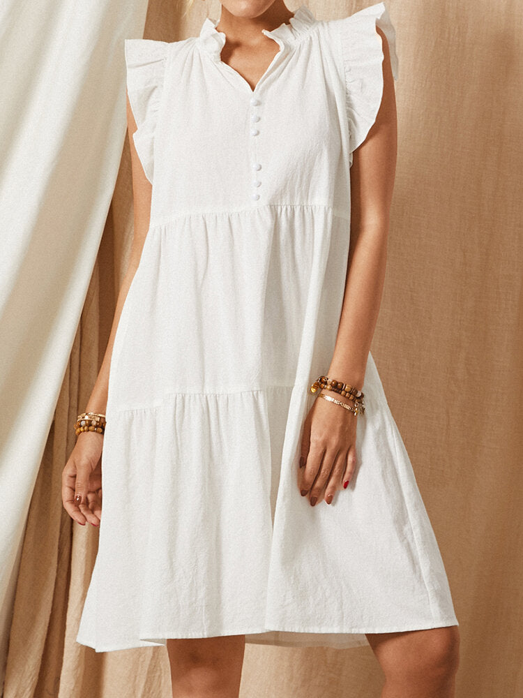 Variant image for Fina Dam Klänningar Midi Ärmlös V-ringning 100% Bomull-1