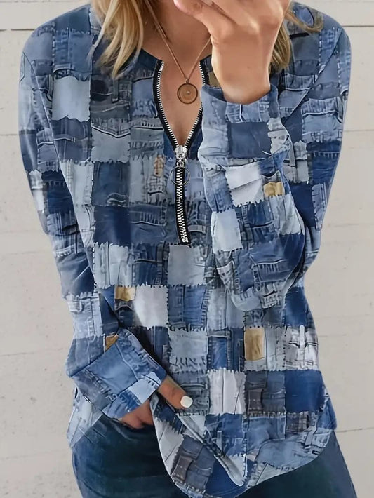 Vit Dam Blus Multifunktionell Andningsbar Polyester-1