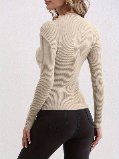 Dam Turtleneck Tröja Ribbstickad Mjuk för Vardagsbruk-4