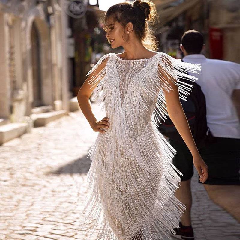 Kvinnors Midi Klänning Ärmlös Rund Hals Polyester Spandex-1