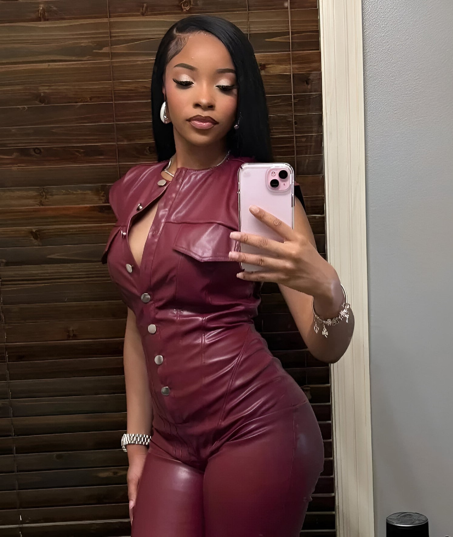 Dam Jumpsuit Rufsad Figurformande Polyester för Höst-5