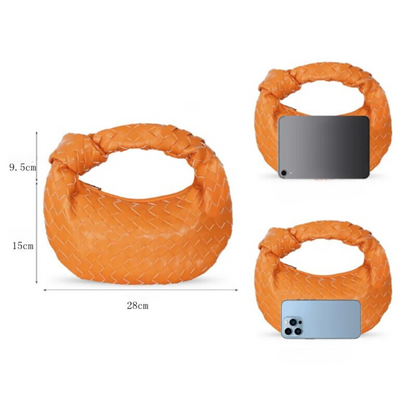 Damhandväska Liten Konstläder med Gyllene Detaljer 4