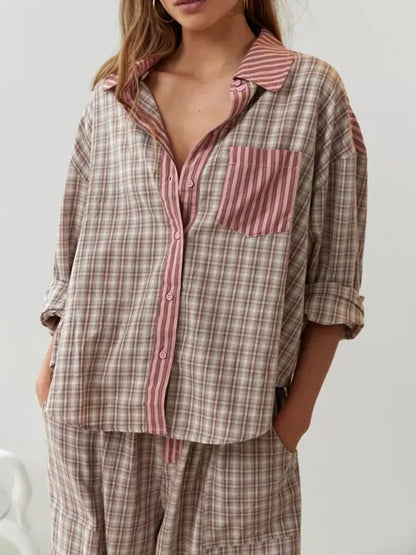 Dam Pyjamas 2-delad Vintage Stil Polyester-4