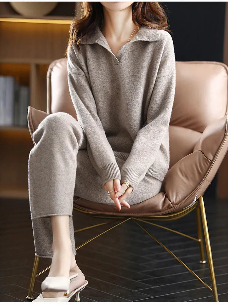Kvinnors Träningsset Oversized Topp och Byxor 100% Bomull-2