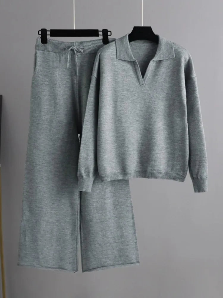 Kvinnors Träningsset Överdimensionerad Tröja och Byxor Polyester 3