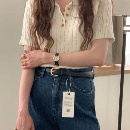 Variant image for Kvinnors Poloskjorta Tidlös Stil 100% Bomull-1