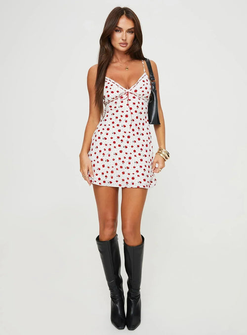 Kvinna Miniklänning Blommig Mjuk Polyester-1