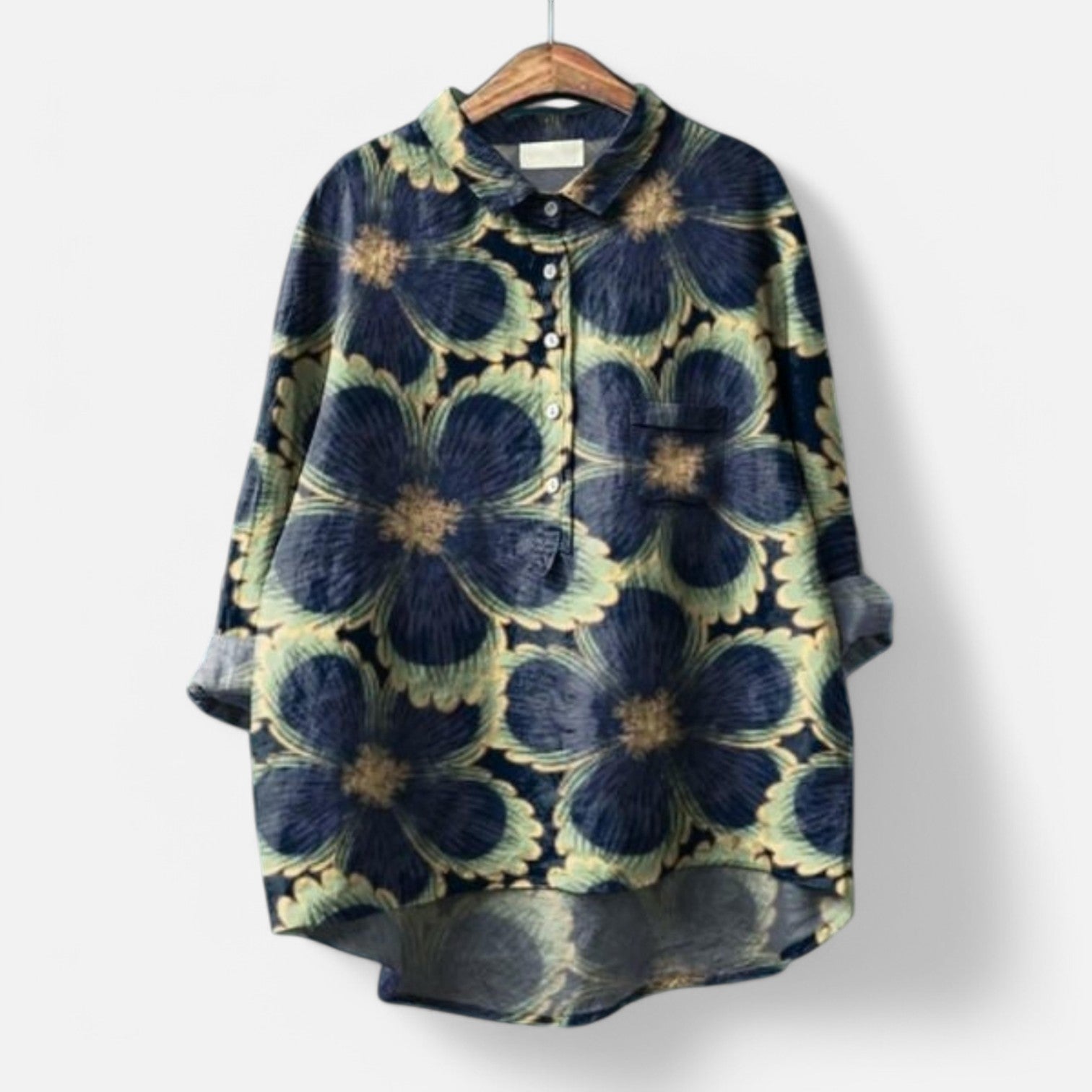 Variant image for Dam Blus Blommönster Elegant Polyester-48