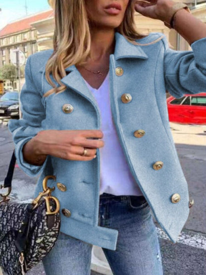 Dam Blazer Dubbelknappad Polyester med Gyllene Detaljer-2