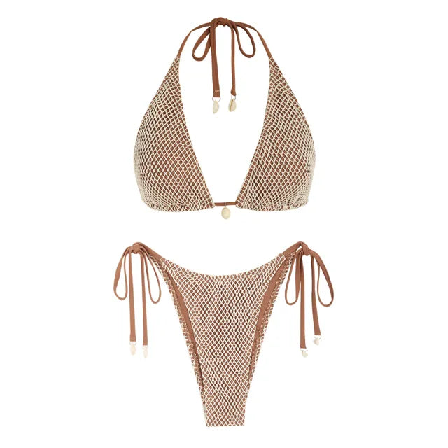 Trendig Bikini för Dam i Nylon och Spandex – Bekväm Passform och Flera Storlekar, Perfekt för Strand och Pool 2