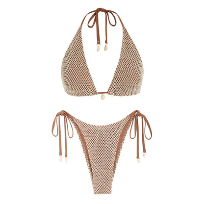Trendig Bikini för Dam i Nylon och Spandex – Bekväm Passform och Flera Storlekar, Perfekt för Strand och Pool 2