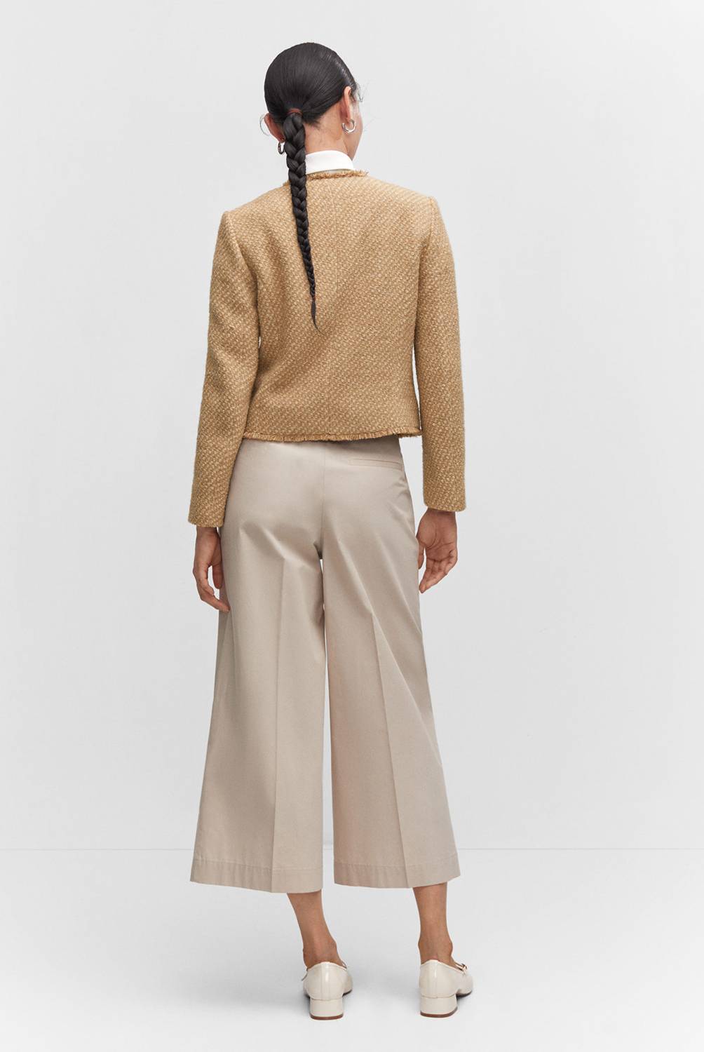 Kvinna Kort Jacka Elegant Tweed-4