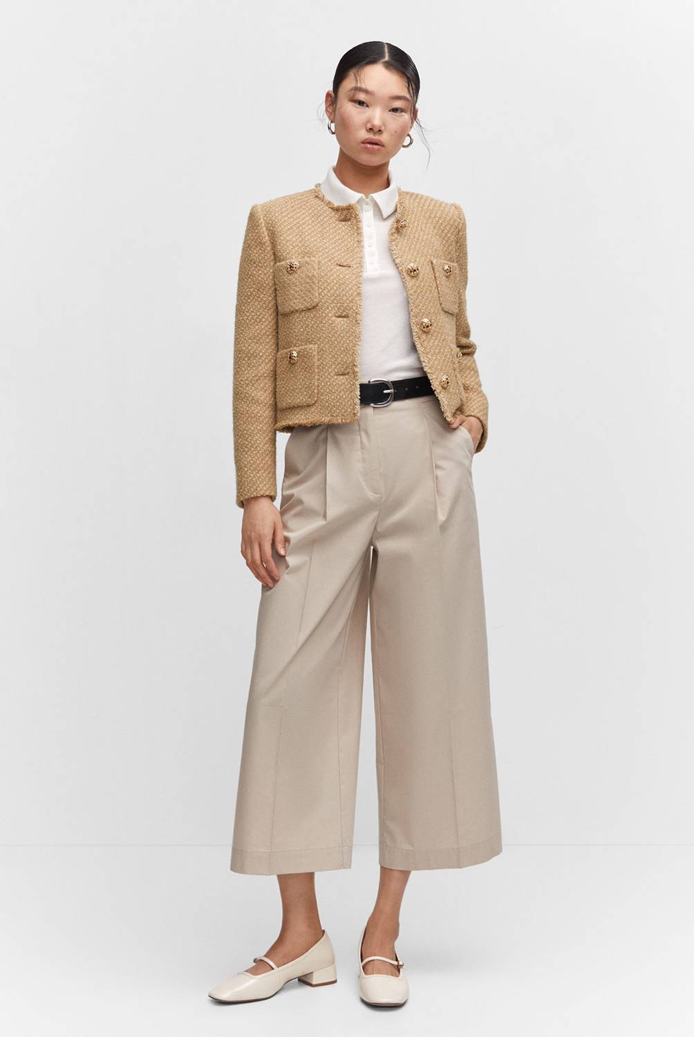 Kvinna Kort Jacka Elegant Tweed-3