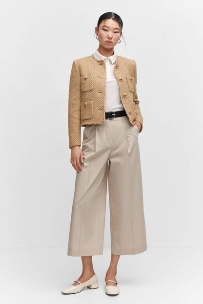 Kvinna Kort Jacka Elegant Tweed-3
