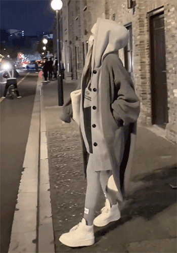 Kvinnors Lång Kappa Tvåfärgad Polyester Overdimensionerad-4