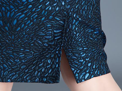 Kjol Dam Empire Stil Polyester Knälång 6