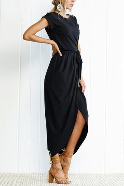 Dam Midiklänning Med Slits Polyester För Bröllop och Fest-6