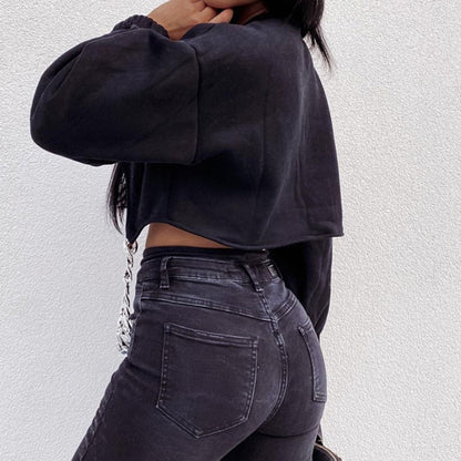 Dam Festtoppar med Kedjeapplikation Polyester Spandex Långärmad-4