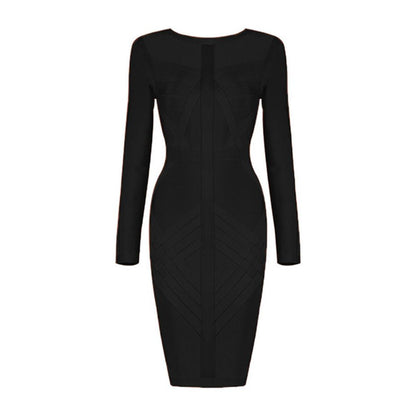 Dam Klänning Smal Passform Polyester-Spandex för Klubb och Fest-6