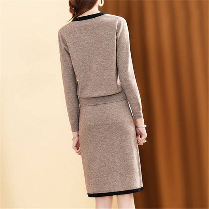 Dam Kjoluppsättning Rund Hals Bomull Polyester Casual-3