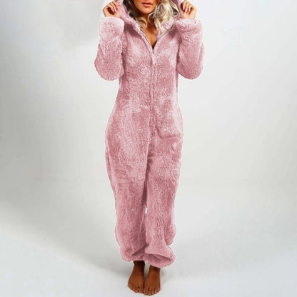 Dam Pyjamas Set med Huva i Mjuk Polyester-2