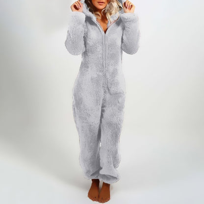 Dam Pyjamas Set med Huva i Mjuk Polyester-4