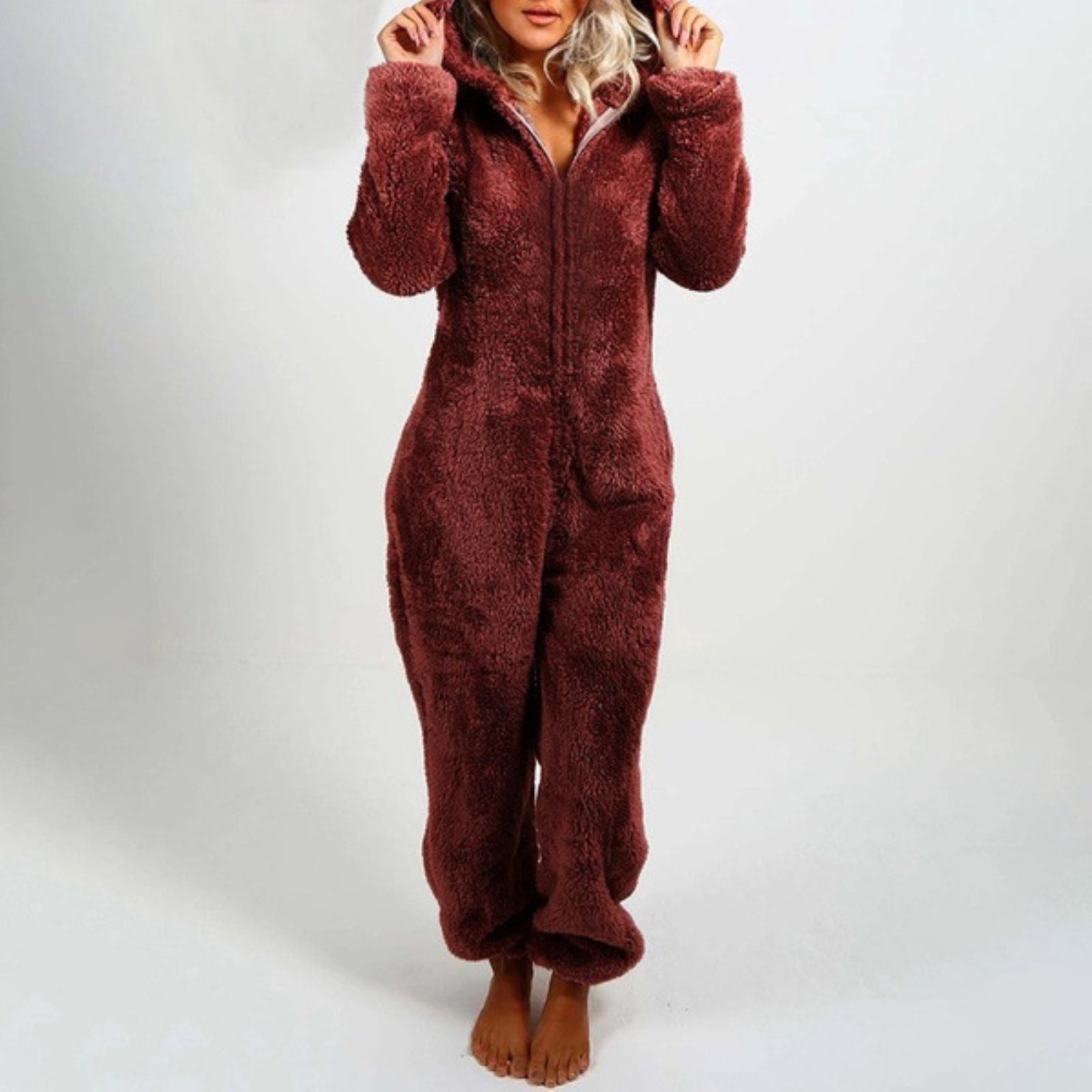 Kvinnors Pyjamas Avslappnad Onesie Mjuk Material-3