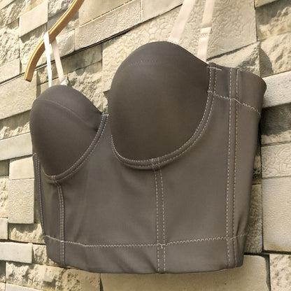Dam Crop Top Skördesnitt Bomull Polyester-2