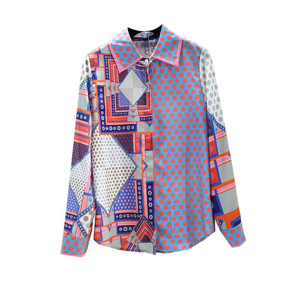 Variant image for Dam Skjorta Standardstil Bomull Polyester med Omvandlingskrage-3