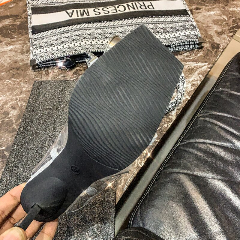 Dam Gladiatorsandaler Höga Klackar PVC och Gummi-5