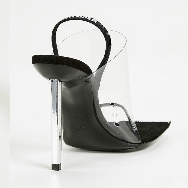 Dam Gladiatorsandaler Höga Klackar PVC och Gummi-4