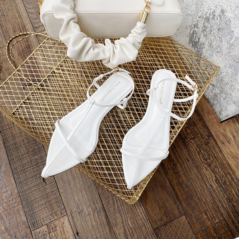 Dam Sandaler Gladiator Mikrofiber med Spänne-4