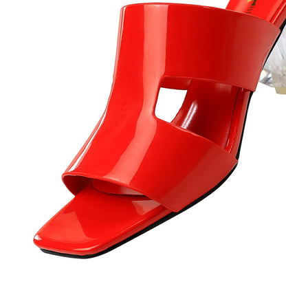 Dam Slingback Sandaler Hög Klack PU-gummi-3