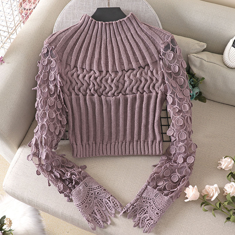 Dam Blus Långärmad Geometriskt Mönster Polyester-4